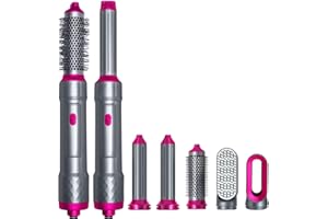 5 in 1 Auto Wrap Hairstyler,TANSHINE Rundbürstenföhn Heißluftbürste Volumen Fföhnbürste Warmluftbürste Set,Haar Lockenstab Rotierend Automatisch Föhn Locken und Glätteisen,Hot Air Blow Dryer Brush