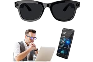 HKJPLVF Lunettes intelligentes IA, avec caméra 500 W, ChatGPT intégré, commande vocale, Wi-Fi 4.0 + Bluetooth 5.3, lunettes de soleil avec traducteur Bluetooth intelligent, pour la musique et les appels,A