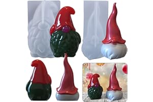 TSLBW 2 Stück Weihnachts Silikonform Weihnachts Kerzenformen Silikonseifenformen 3D Weihnachtszwerg Epoxidharzform DIY Handwerk Gießform für Seife Süßigkeiten Kerze Weihnachtszwerg Ornamentherstellung