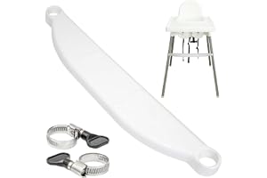 Fotstöd till barnstol, 1 set, i vitt, kompatibel med IKEA Antilop, höjdjusterbar med klämmor för fastsättning på stolsbenet, fotstöd till barnstol, bälteskudde till barnstol, fotstöd till barnstol