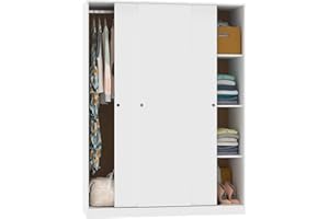 Miroytengo 1029 Armario ropero, Blanco, Estandar