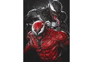 HL Lospeces Diamond Art Kits for Adults and Kids, Full Drill Round Rhinestone Paint with Diamonds, Venom Diamond Painting and Dotz (12X16 Inch)