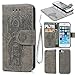 Produktbild iPhone 5/iPhone 5S/iPhone SE Hülle Leder Flip Wallet Cover in Book Style Stand Case Card Slot Leder Tasche Case Karteneinschub TPU Innen 2 Combo Separate Karteneinschub und Magnetverschluß Kratzfestes und Schmutzunempfindliches in Grau Elefant für iPhone 5/iPhone 5S/iPhone SE(2 in 1)