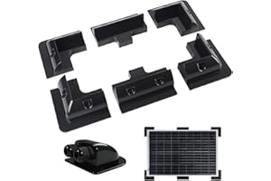 Baotkere Solar Panel ABS Montagehalterung, 7 Stcs Bohrer Eckschutzkit mit Kabeleingangsdrüse, Verwendung auf dem House Apartment Dach, Gebäudeoberteil, Seitenwand, Garagen, Wohnmobil, Boote Deck