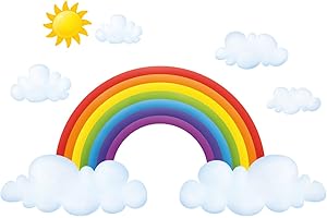 DECOWALL DA-1713 Nuvole e Arcobaleno Adesivi da Parete Decorazioni Parete Stickers Murali Soggiorno Asilo Nido Camera da Letto per Bambini…