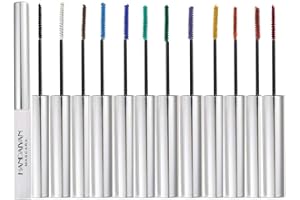 Allbestaye Bunt Wimperntusche Wasserfest Feiner Pinsel Grün Schwarz Weiß Wimpern Long-lasting (12 color set)