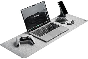 DELTAHUB - sous-Main de Bureau Minimaliste en Feutre, Anti-Rayure, antidérapant, Facile à Nettoyer, Glisse Facile, Durable, Design élégant, Confortable, résistant, sous-Main, PC, Mac, Ordinateur