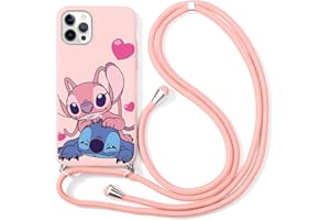 LYUBFDC Funda con Cordón para Xiaomi Redmi Note 11S 4G 6,43", Cárcasa con Lindo Stitch Suave Silicona Case con Colgante Ajustable Collar Correa Antigolpes TPU Cover para Redmi Note 11 4G, 05