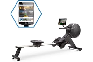 CAPITAL SPORTS Stream M2 - Vogatore Magnetico, Rowing Machine, Voga, Resistenza Combinata Aria e Magnete, Allenamento Efficiente, Resistenza Magnete in 16 Livelli, aDoppia Guida in Alluminio, Nero