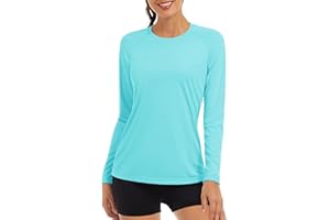 TACVASEN T-Shirts Manches Longues Femme UV Chemise de Protection Solaire UPF 50+ Extérieur Hauts de Performance