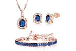 FDEETY Conjunto Joyas Mujer para Novia Diamantes de Imitación Incluye Collar Pulsera Pendientes Juego de Joyas para Boda de Honor Baile de Graduación Bisutería