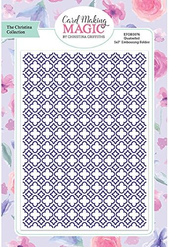 Card Making Magic Embossing Folder Quatrefoil 5in x 7in by Christina Griffiths