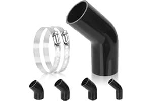 Glarks Tubo in silicone a gomito a 45 gradi, diametro interno 63 mm, lunghezza 210 mm, tubo in silicone rinforzato a 4 strati ad alte prestazioni con 2 morsetti a T in acciaio inossidabile da 59-82 mm