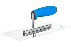 Toolty Truelle en acier inoxydable, truelle à mastiquer, truelle à mortier, truelle de finition – 270 mm – pour plâtre, mortiers, adhésifs – Poignée en caoutchouc, plâtre, bricolage – TLTY-7100