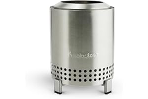 Solo Stove Mesa Tischfeuerstelle mit Ständer | Raucharmes Mini-Feuer für den Außenbereich für Stadt & Vororte | Befeuert mit Pellets oder Holz, sicheres Abbrennen, Edelstahl, mit Reisetasche, 17,5 x