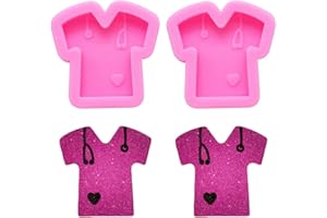 Nifocc - Set di 2 stampi in silicone per t-shirt e portachiavi a tema medico, in resina epossidica