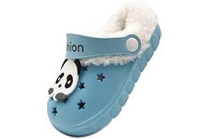Vorgelen Bambini Invernali Zoccoli e Sabot Ragazzi Morbide Pelliccia Pantofole Ragazze Caldo Casa Ciabatte Antiscivolo Confortevole Scarpe da Giardino All'aperto/Interno 18.5-32 EU