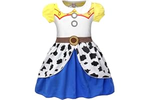Jurebecia Toddler Girls Princess Dressing up Costume Jessie Dress Kids Child Halloween Cosplay Birthday Holiday Carnival Outfits Clothes Jessie Summer Dresses