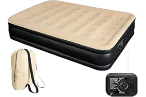 Janoon Ltd High Raised Inflatable Air Bed Mattress Builtin Electric Pump Double Queen Single (High Raised Queen AirBed)