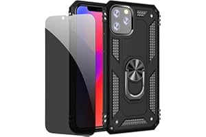 JOYTAG Hülle für iPhone 11 Pro Schwarz handyHülle mit Anti-Spähen Privatsphäre Schützen Folie Blickschutzfolie