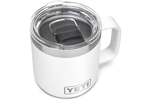 YETI Rambler - Taza apilable de 10 onzas, aislada al vacío, acero inoxidable con tapa MagSlider, color blanco