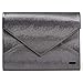 BMC Super Modern Metallic Steel Gray Faux Leather XL Nail Stamping Plate Carrier Envelope Style Statement Clutch