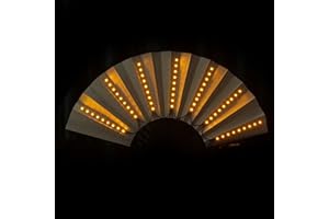 WUKESIFY Faltbarer Rave Fächer Mit Licht - Faltbarer Rave-Fächer Mit Licht | Led Großer Faltventilator Fächer Für Raves Performance Show Party Fan, Tanz Fan Festival Zubehör Handfächer Festival-Geschenk-Tanzfä