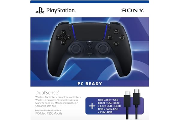 Mando inalámbrico DualSense®: Midnight Black + cable USB para PC