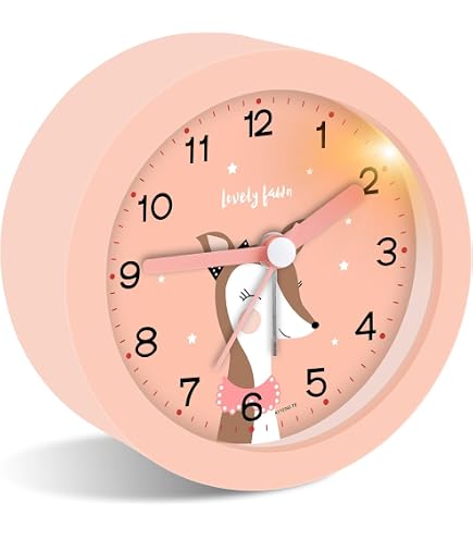 Idota Réveil pour Enfants Sans Tic-tac - Fort et Extrêmement Nocturne Avec Veilleuse, de Voyage, Étudiant - Cadeaux pour Filles, Adolescents (Ours Bleu