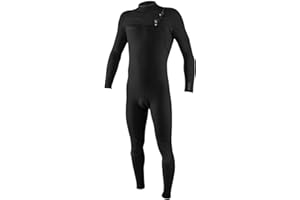 O'NEILL O';Neill - Tuta da uomo Hyperfreak 4/3 + mm con chiusura a zip nera 5344, ingresso per cerniera su una barriera 360 con fori di scarico