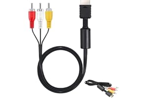 OrcoW 6Ft AV Cable for PS1 PS2 PS3, AV to RCA Cable Composite lead Audio HD Video TV Cord Compatible with PS 1/2/3（1.8M/6Ft ）