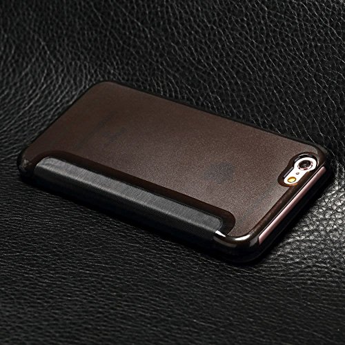iPhone 5   5S   SE H  lle 4 0 Zoll  LCHULLE Elegant und Luxus Fensteransicht PU-Leder Flip Handy Tasche  Ultra Schlank und Leichtgewichtig PC Zur  ck 