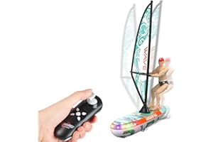 XSTARG Barca telecomandata, 2,4 GHz con luci a LED e allarme a batteria scarica, 10 KM/H Barche telecomandate veloci da corsa per piscine e laghi, barche RC regalo per bambini adulti