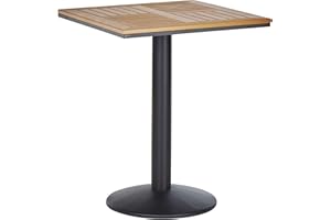 ‎BELIANI Beliani Gartentisch Kunstholz Hellbraun quadratisch 60x60 cm Metallgestell Modern Palmi