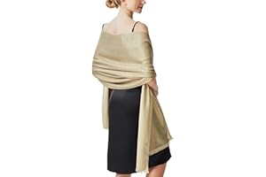 vimate Sparkling Metallic Pashmina Shawl Wraps Scarf for Evening Party Bridal Wedding Formal Dresses