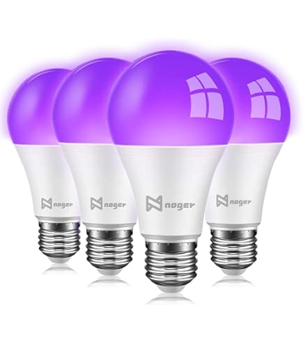 Zwarte gloeilampen UV LED-lamp met E27-basis, 8W (60W-equivalent), Glow in The Dark Blacklight-lamp UV-lamp, ultraviolette fluorescerende lamp voor Halloween DJ Disco Home Party Podiumverlichting 2-pack