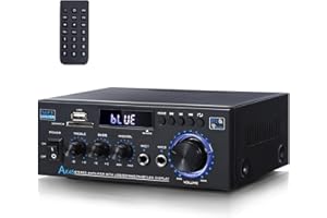 WOOPKER AK45 Hi-Fi Amplifier Stereo Amplifier 40 W x 2 Mini Audio Receiver Amplifier 2 Channel Bluetooth 5.0 Power Amplifier Digital Hifi Stereo Amplifier Power Amplifier with USB, SD, FM, RCA for Home or Car