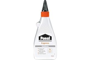 Ponal Express Holzleim, transparent und schnell trocknender Holzkleber für vielseitige Verleimungs- & Bastelarbeiten, wasserfester Leim in praktischer Flasche, 1x550g