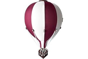 MY SQUARE MILE Hot Air Balloon Decor Nursery | Baby Kids Room Hanging Mobile Set (Burgundy, Small)