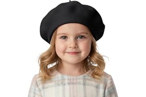 TOPTIE bérets en Laine pour Fille Français Classique Casquette Béret 9,5 Pouces de Diamètre