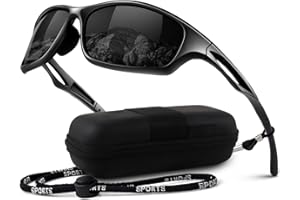 LINVO Polarised Sports Sunglasses for Men Driving Running Wrap Around TR90 Unbreakable Frame UV400 Protection