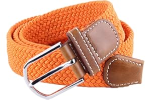 BOZEVON Ceinture tissée élastique - Ceinture en tissu extensible tressé multicolore pour hommes femmes