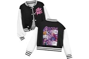 Générique K Pop D-Demon H-Hunters Veste Kpops H-Huntrix Enfants et Adolescents Veste Varsity Style Baseball, Y2K Style Streetwear avec Motif Anime, Blouson Aviateur pour Garçon & Fille
