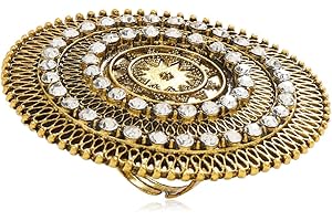 IMINI Boho przesadzony CZ pierścionek oświadczający dla kobiet dziewcząt regulowany bohema antyczna mozaika kryształ rozszerzalny duży otwarty zawijany pierścień na palec wygodne dopasowanie retro indyjska biżuteria w stylu Bollywood