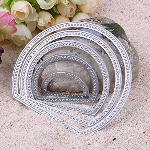 Amazingdeal365 Halbkreis Metall Form Stanzschablonen Schablonen Schneiden DIY Dekor Sammelalbum Karten Buchzeichen Lesezeichen als Geschenk für Freunde Geburtstag Kinder,Kindergarten Hobby Schule Handarbeit Unterricht usw. Ein tolles Geschenk! - 3