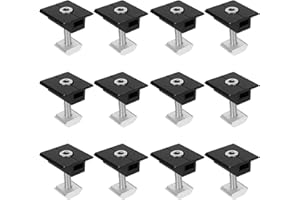 GDWD Lot de 12 pinces centrales en alliage d'aluminium PV photovoltaïque en forme de T pour panneau solaire photovoltaïque - Supports de montage pour panneau solaire - 30 mm - Noir