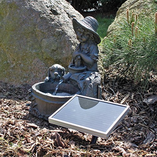 Solar Springbrunnen NSP5 Knabe mit Schale Zierbrunnen Brunnen Solarbrunnen Gartenbrunnen - 2