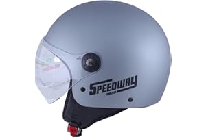 SPEEDWAY 1970 Speedway Casco Moto - Classic - Casco Jet, Ideal Tanto para Hombre como Mujer, Nuestro Casco de Moto Abierto es Ideal para la Ciudad, capacete Moto homologado ECE y Dot
