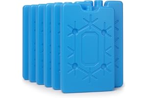 ‎KAMACA KAMACA Set of 8 Ice Packs - 265 ml Each 16.5 x 11 x 1.8 cm - Food-Safe Cooling Pads for Cool Box and Cool Bag - 12-Hour Cooling - Reusable Leak-Proof (Pack of 8)