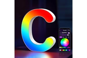 COLWINKU Light Up Letters USB Powered, LED Marquee Letters Color Changing, Alphabet Light Up Sign, APP Control, Gifts for Girls, Women, Birthday, Party, Wedding, Christmas, Valentine, Wall, Table Decor - C